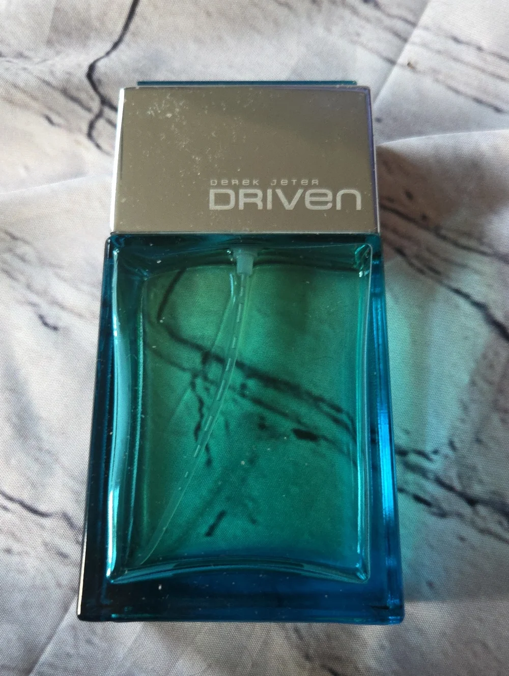 Avon Driven Men's Cologne Bottle in Teal Blue and Silver